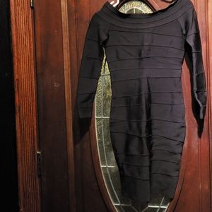 Bodycon black dress.